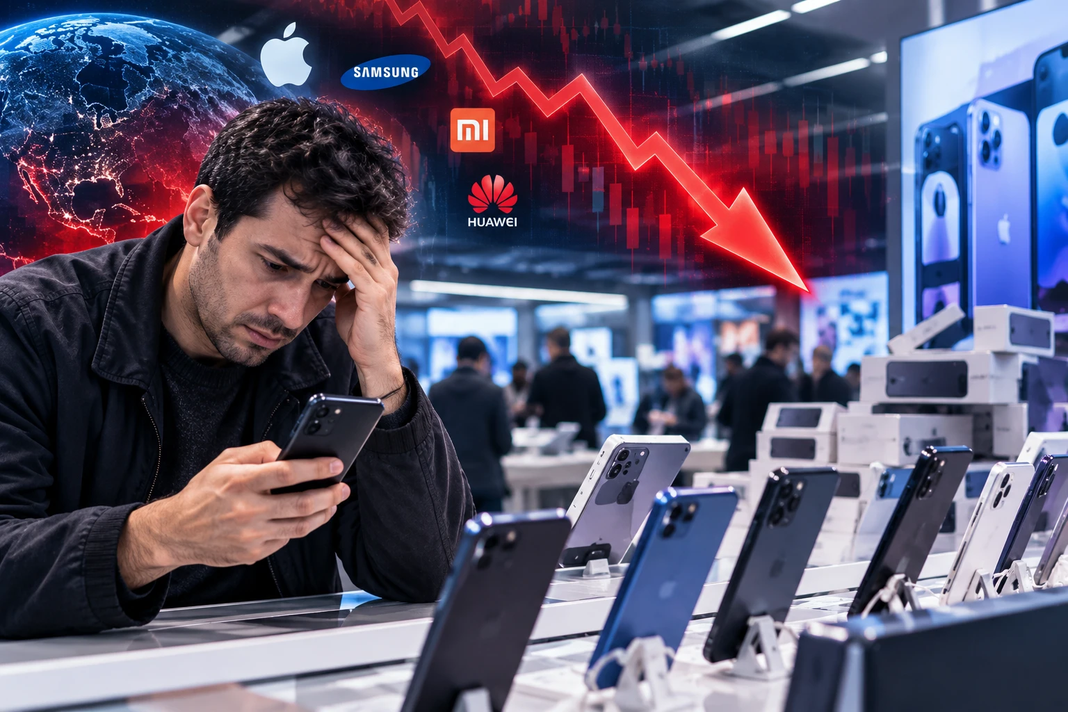 أزمة غير مسبوقة تضرب سوق الهواتف الذكية.. أسوأ تراجع على الإطلاق